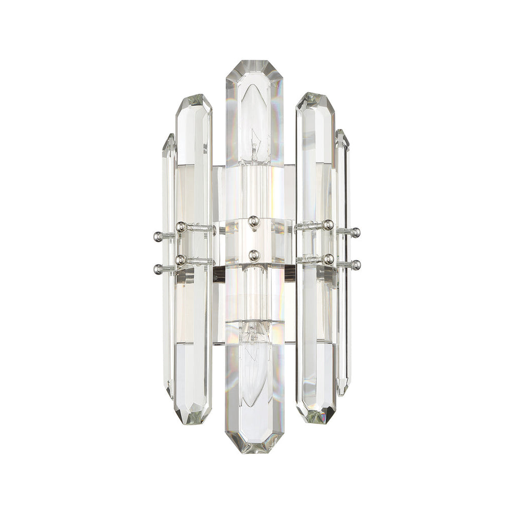##Antique Hardware## Bolton 2 Light Polished Nickel Sconce