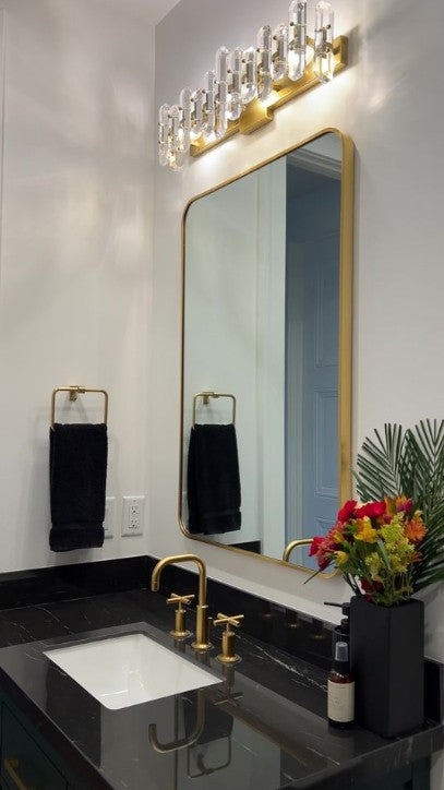 ##Antique Hardware## Bolton 3 Light Aged Brass Bathroom Vanity