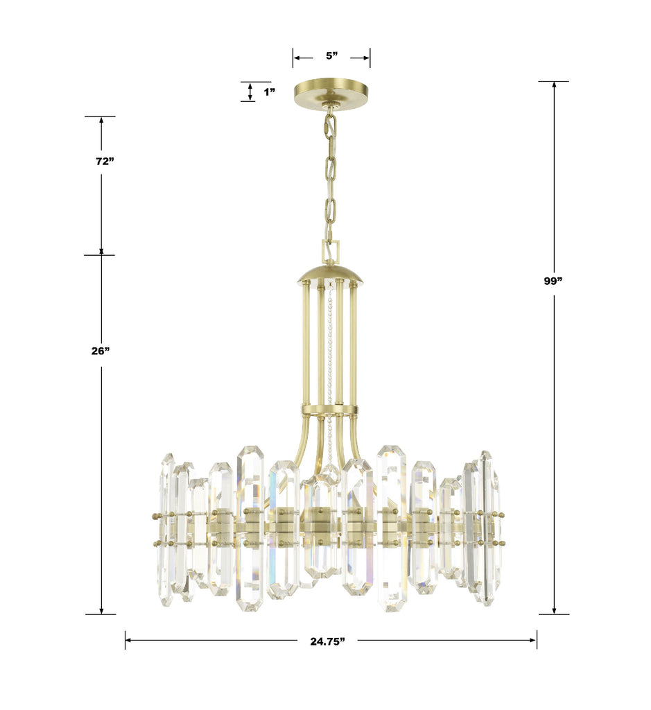 ##Antique Hardware## Bolton 8 Light Aged Brass Chandelier