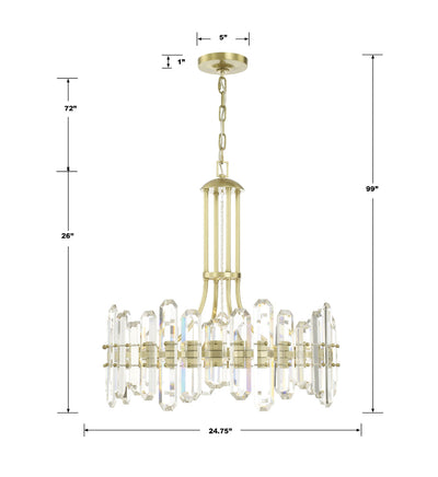 ##Antique Hardware## Bolton 8 Light Aged Brass Chandelier