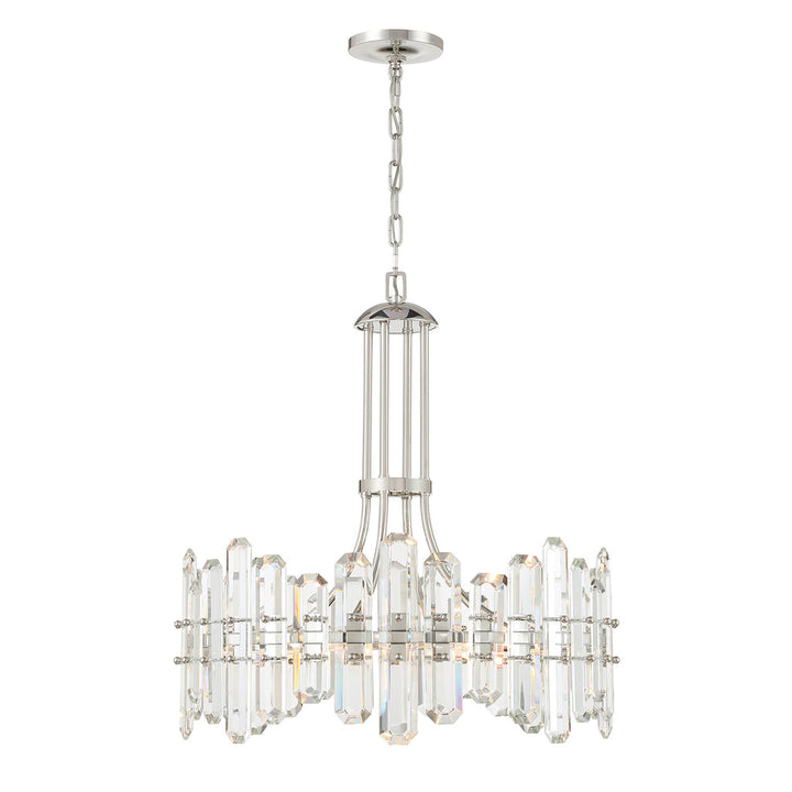 ##Antique Hardware## Bolton 8 Light Polished Nickel Chandelier