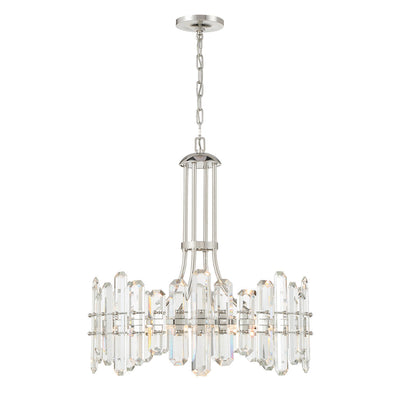 ##Antique Hardware## Bolton 8 Light Polished Nickel Chandelier