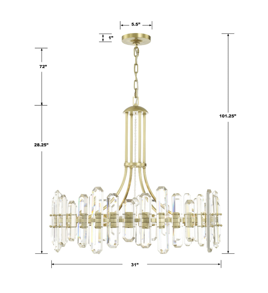 Antique Hardware Bolton 12 Light Aged Brass Chandelier Chandelier