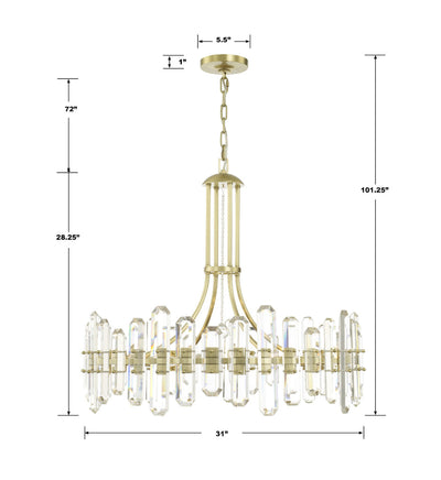 ##Antique Hardware## Bolton 12 Light Aged Brass Chandelier