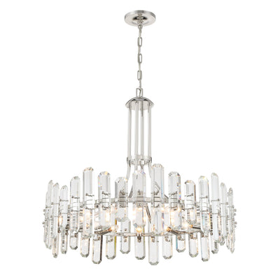 ##Antique Hardware## Bolton 12 Light Polished Nickel Chandelier