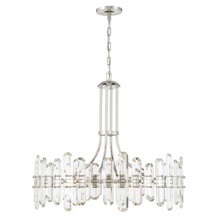 ##Antique Hardware## Bolton 12 Light Polished Nickel Chandelier