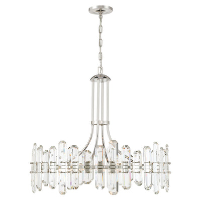 ##Antique Hardware## Bolton 12 Light Polished Nickel Chandelier