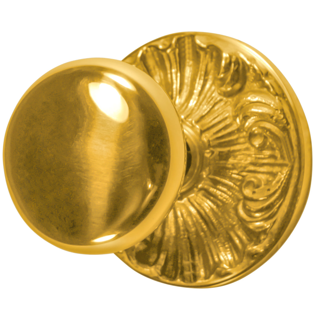 ##Antique Hardware## Romanesque Rosette Door Set with Round Brass Door Knobs (Several Finishes Available)