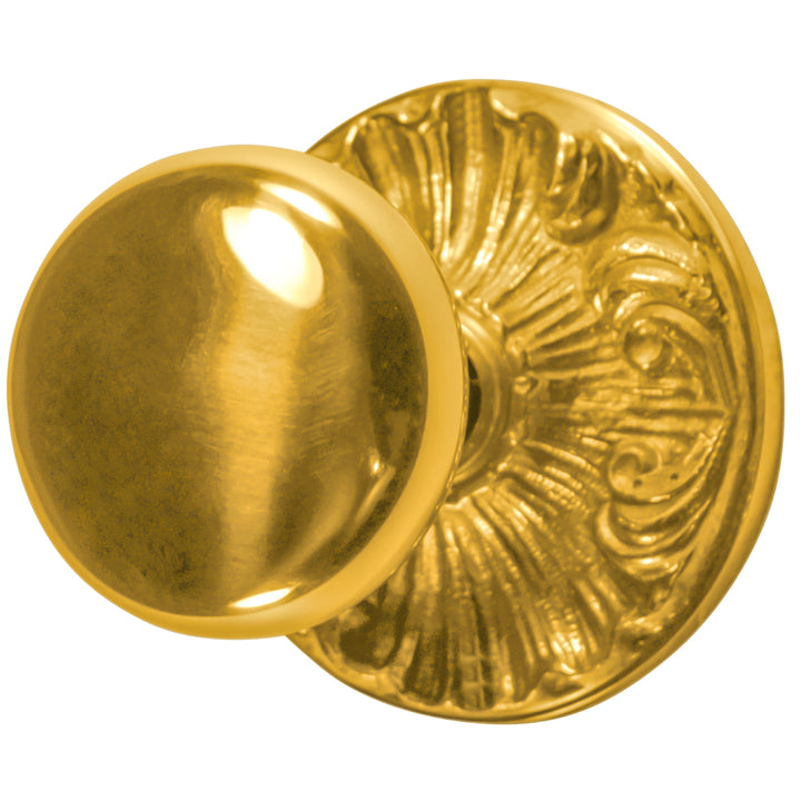 ##Antique Hardware## Romanesque Rosette Door Set with Round Brass Door Knobs (Several Finishes Available)