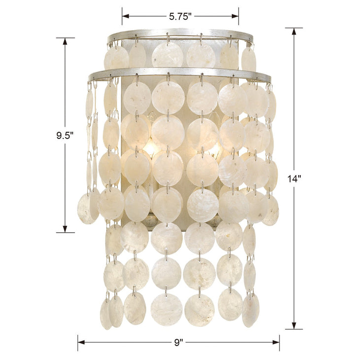 ##Antique Hardware## Brielle 2 Light Antique Silver Sconce