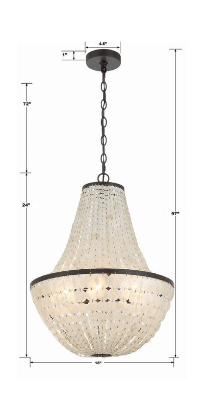 ##Antique Hardware## Brielle 6 Light Dark Bronze Chandelier