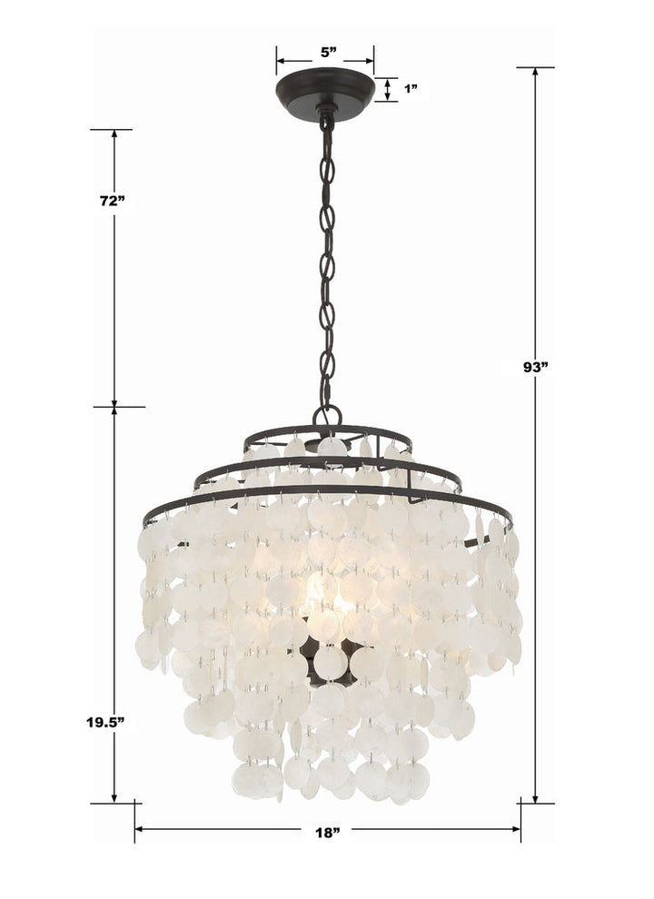 ##Antique Hardware## Brielle 4 Light Dark Bronze Chandelier