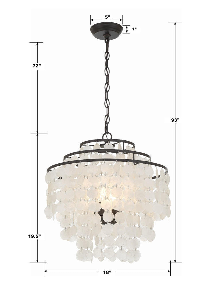 ##Antique Hardware## Brielle 4 Light Dark Bronze Chandelier