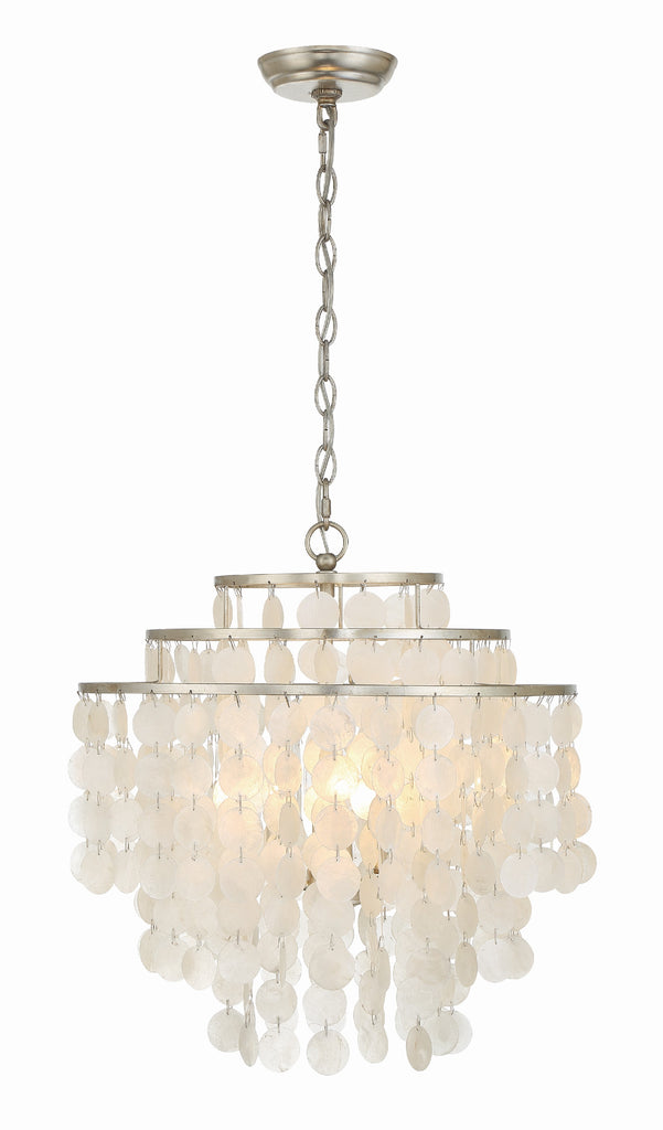 ##Antique Hardware## Brielle 4 Light Antique Silver Chandelier