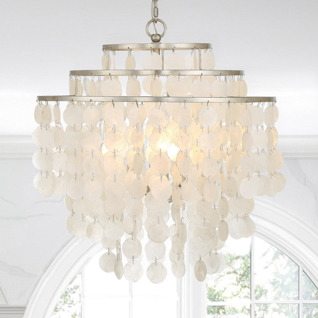 ##Antique Hardware## Brielle 4 Light Antique Silver Chandelier