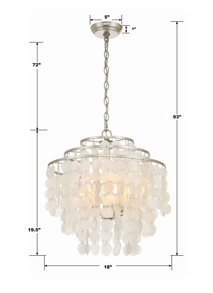 ##Antique Hardware## Brielle 4 Light Antique Silver Chandelier