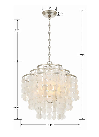 ##Antique Hardware## Brielle 4 Light Antique Silver Chandelier