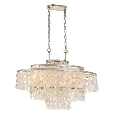 ##Antique Hardware## Brielle 6 Light Antique Silver Linear Chandelier