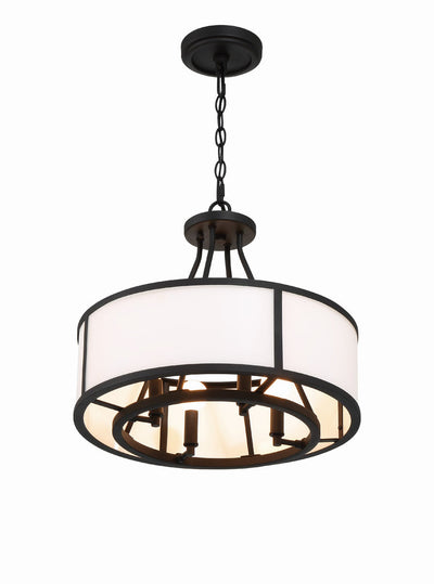 ##Antique Hardware## Bryant 4 Light Black Forged Chandelier