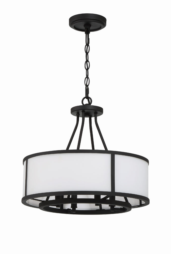 ##Antique Hardware## Bryant 4 Light Black Forged Chandelier