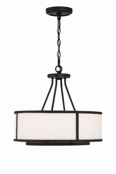 ##Antique Hardware## Bryant 4 Light Black Forged Chandelier