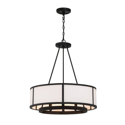 ##Antique Hardware## Bryant 6 Light Black Forged Chandelier