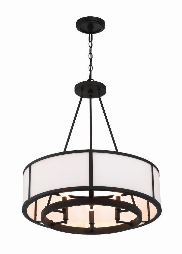 ##Antique Hardware## Bryant 6 Light Black Forged Chandelier