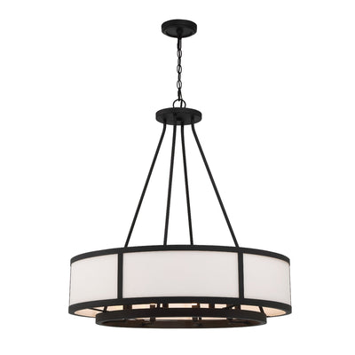 ##Antique Hardware## Bryant 8 Light Black Forged Chandelier