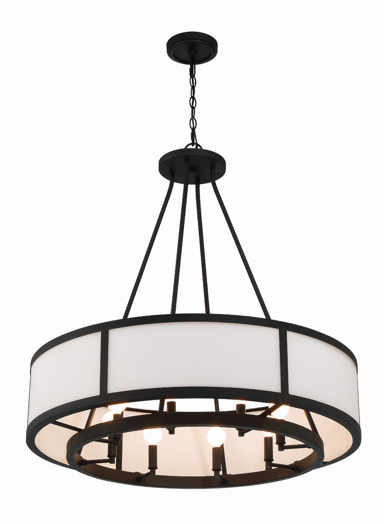 ##Antique Hardware## Bryant 8 Light Black Forged Chandelier