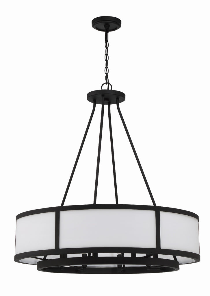 ##Antique Hardware## Bryant 8 Light Black Forged Chandelier