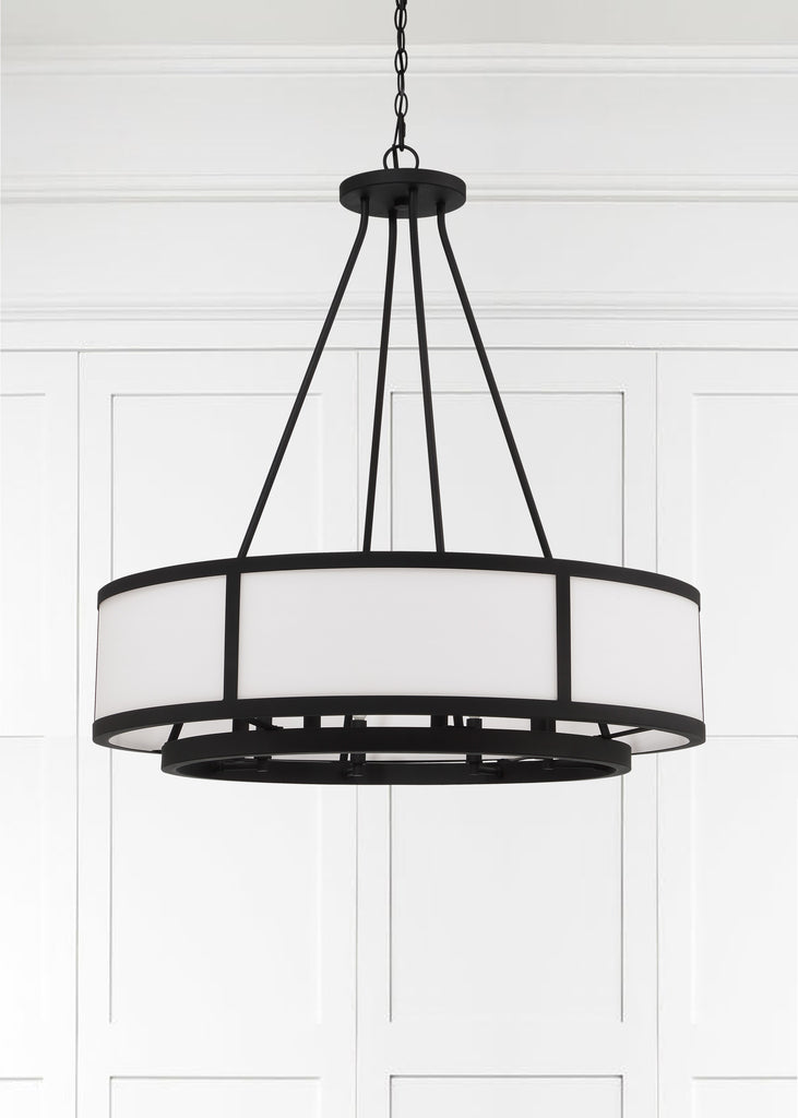 ##Antique Hardware## Bryant 8 Light Black Forged Chandelier