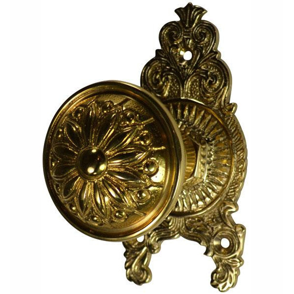 ##Antique Hardware## Ornate Victorian Rosette Door Set with Floral Imprint Door Knobs (Several Finishes Available)