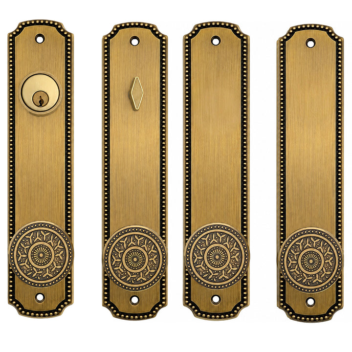 Beaded Style Double Door Deadbolt Entryway Set (Several Finishes Available)