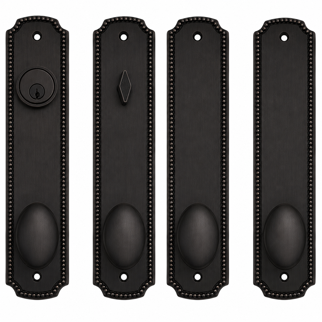 Beaded Style Double Door Deadbolt Entryway Set (Several Finishes Available)