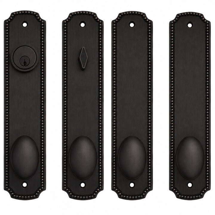 Beaded Style Double Door Deadbolt Entryway Set (Several Finishes Available)