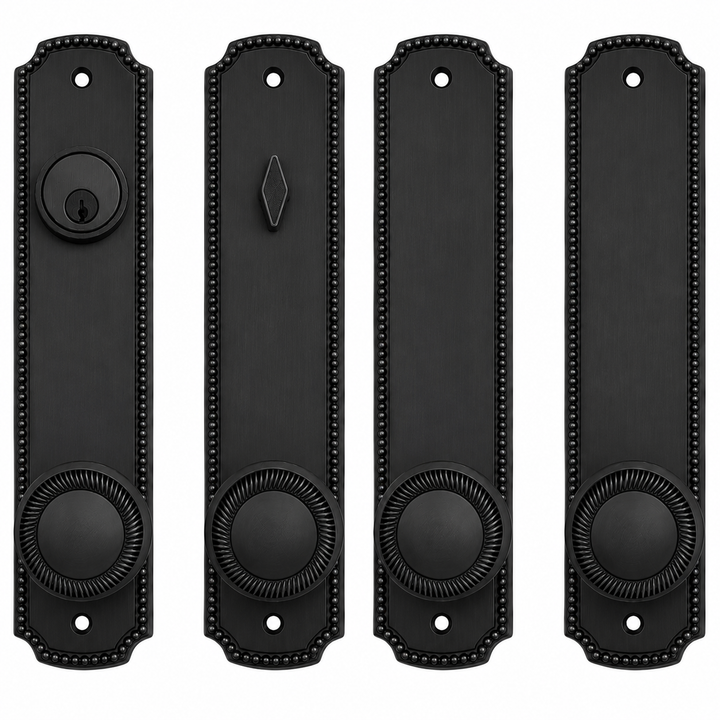 Beaded Style Double Door Deadbolt Entryway Set (Several Finishes Available)