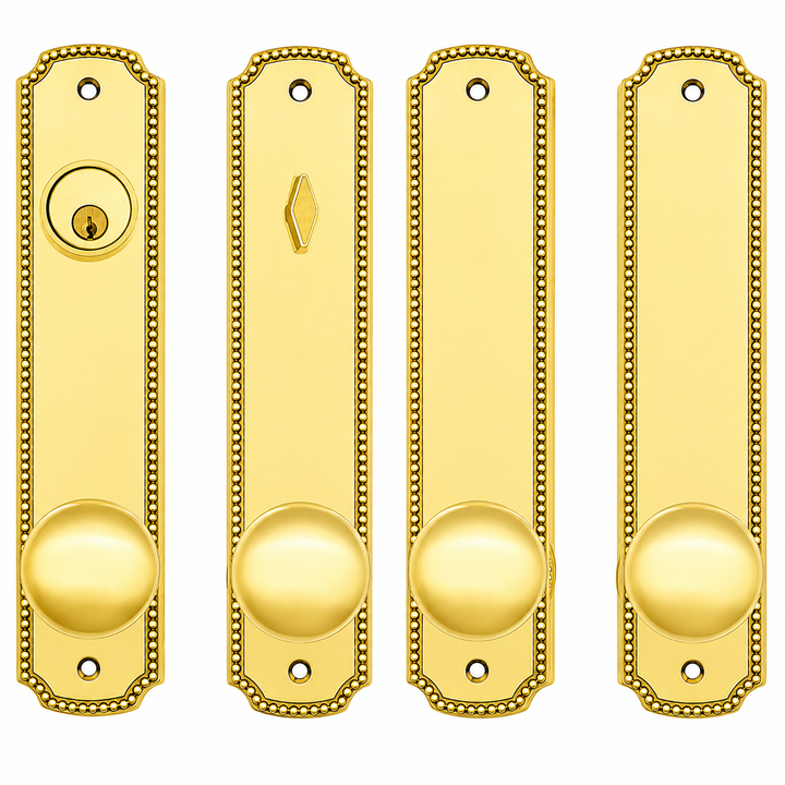 Beaded Style Double Door Deadbolt Entryway Set (Several Finishes Available)