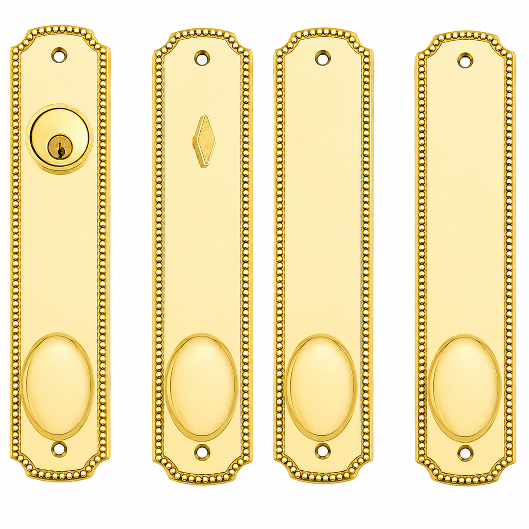 Beaded Style Double Door Deadbolt Entryway Set (Several Finishes Available)