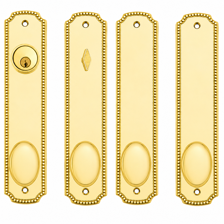 Beaded Style Double Door Deadbolt Entryway Set (Several Finishes Available)