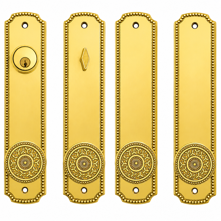 Beaded Style Double Door Deadbolt Entryway Set (Several Finishes Available)