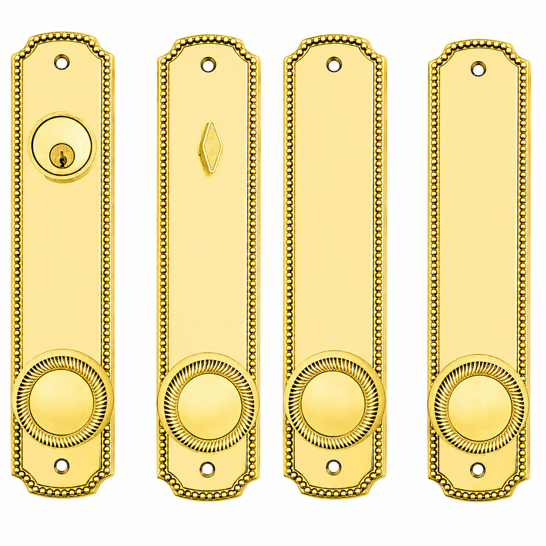 Beaded Style Double Door Deadbolt Entryway Set (Several Finishes Available)