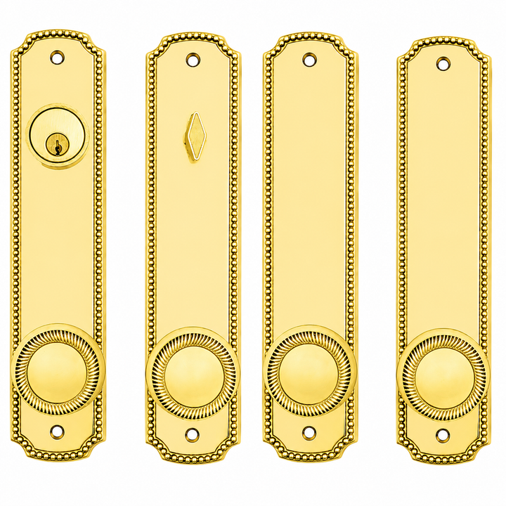 Beaded Style Double Door Deadbolt Entryway Set (Several Finishes Available)