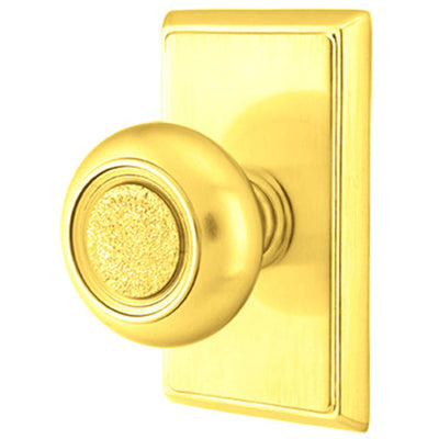 ##Antique Hardware## Solid Brass Belmont Door Knob Set With Rectangular Rosette (Several Finish Options)