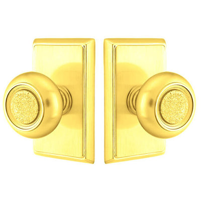 ##Antique Hardware## Solid Brass Belmont Door Knob Set With Rectangular Rosette (Several Finish Options)