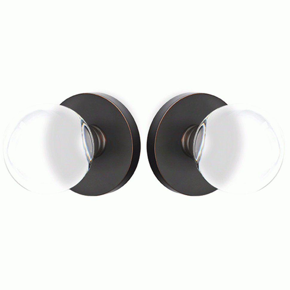 ##Antique Hardware## Crystal Bristol Door Knob Set With Disk Rosette (Several Finish Options)