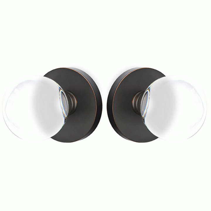 ##Antique Hardware## Crystal Bristol Door Knob Set With Disk Rosette (Several Finish Options)