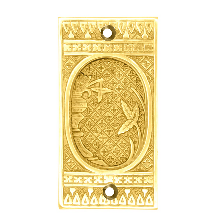 Broken Leaf Solid Brass Sash Pull (Polished Brass Finish)