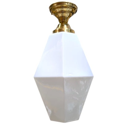 Geometric Faceted Glass Semi-Flush Fancy Light (Several Finishes Available)