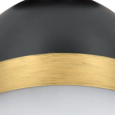 Antique Hardware Brian Patrick Flynn Capsule 1 Light Matte Black + Textured Gold Outdoor Semi Flush Mount Exterior