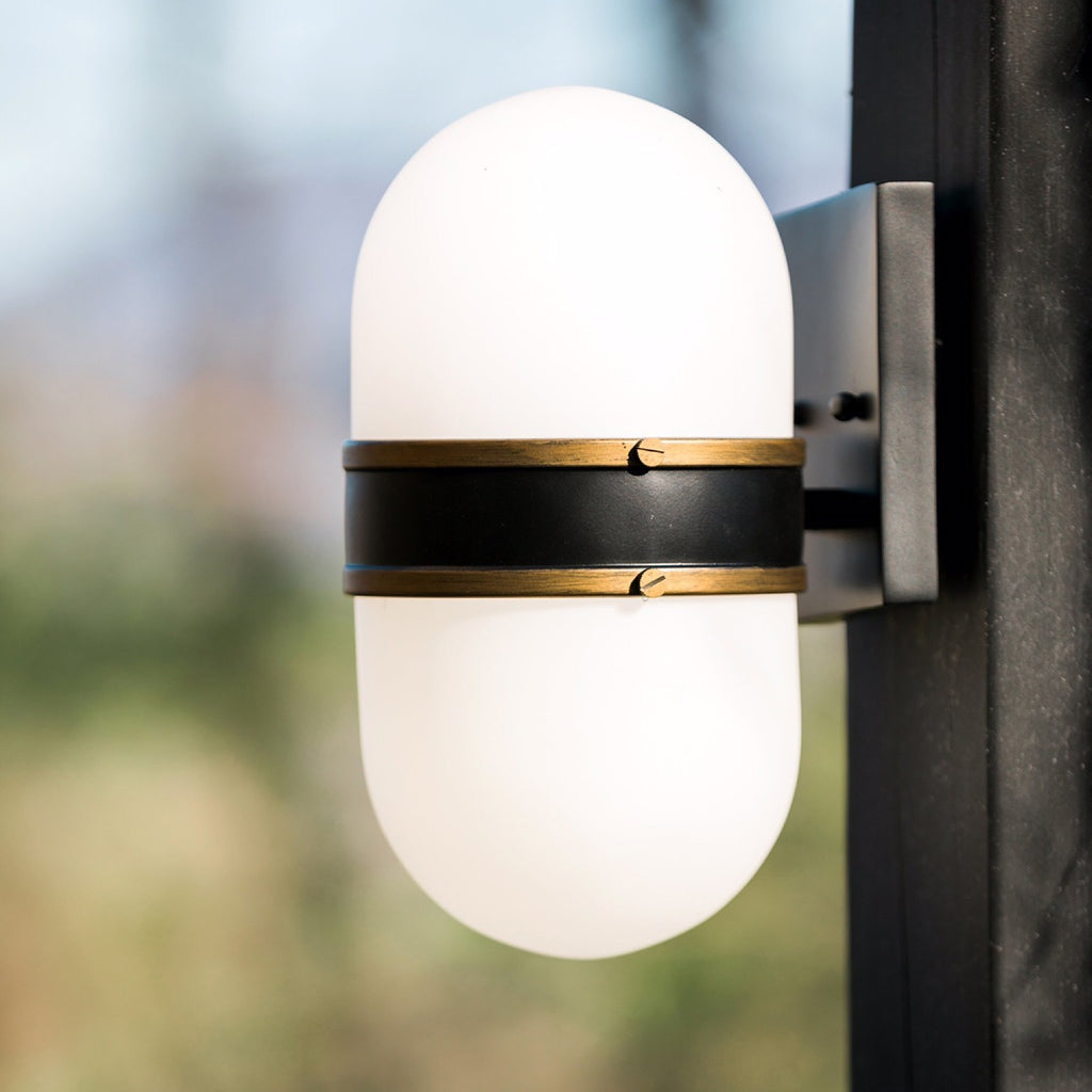 Antique Hardware Brian Patrick Flynn Capsule 1 Light Matte Black + Textured Gold Outdoor Sconce Exterior